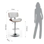 Taburete de cocina alto en cuero sintético y contrachapado - Nebbia Viadurini