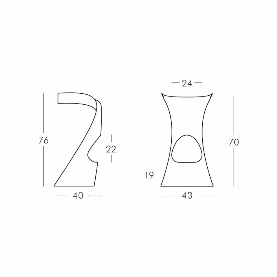 Taburete moderno de alto diseño en polietileno - Koncord Next by Slide Viadurini