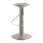 Taburete alto de diseño en polietileno y acero inoxidable Made in Italy - Pito Viadurini