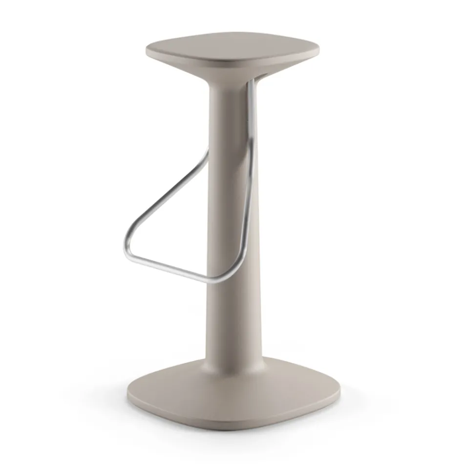 Taburete alto de diseño en polietileno y acero inoxidable Made in Italy - Pito Viadurini