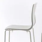 Taburete alto apilable de polipropileno con base de metal, 2 piezas - Kiara Viadurini