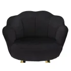 Taburete alto en hierro dorado con asiento tapizado en terciopelo - Annina Viadurini