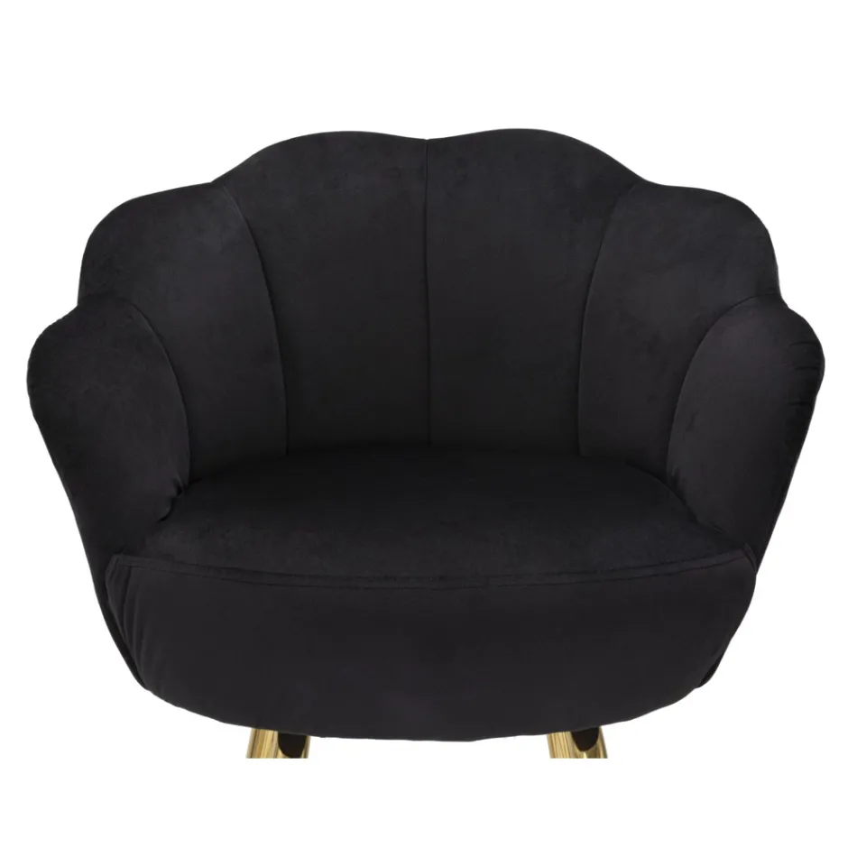 Taburete alto en hierro dorado con asiento tapizado en terciopelo - Annina Viadurini