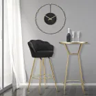 Taburete alto en hierro dorado con asiento tapizado en terciopelo - Annina Viadurini