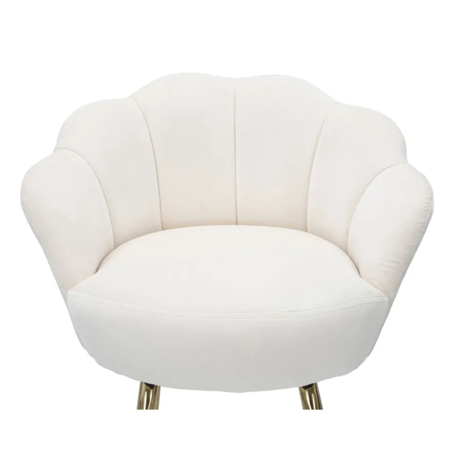 Taburete alto en hierro dorado con asiento tapizado en terciopelo - Annina Viadurini