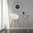 Taburete alto en hierro dorado con asiento tapizado en terciopelo - Annina Viadurini