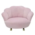 Taburete alto en hierro dorado con asiento tapizado en terciopelo - Annina Viadurini