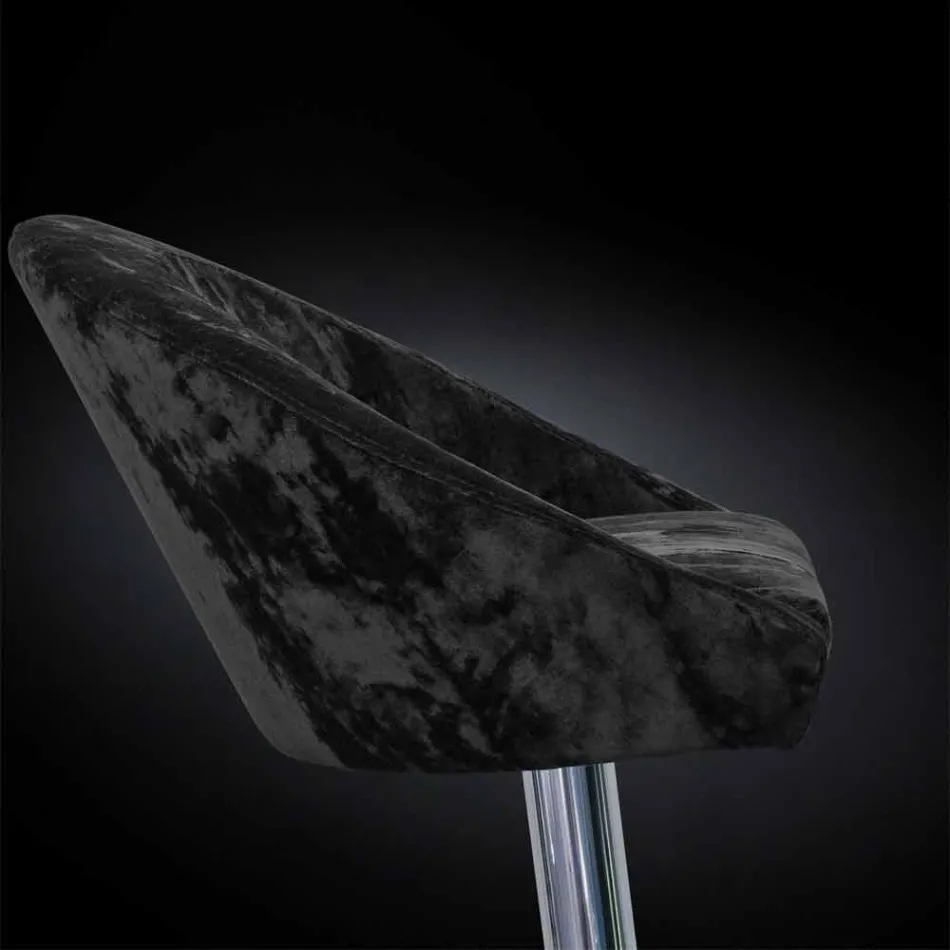 Taburete alto de terciopelo y acero con elevador regulable Made in Italy - Bilbao Viadurini