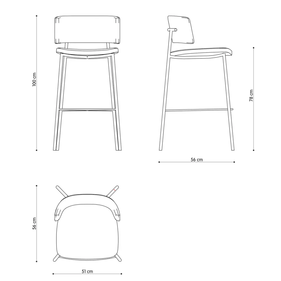 Taburete de alta calidad con tapizado de terciopelo Made in Italy - Alaska Viadurini