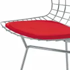 Taburete de bar alto de cuero con estructura de acero Made in Italy - Beniamino Viadurini