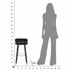 Taburete de bar redondo en madera y tela de diseño moderno - Rupert Viadurini