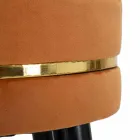 Taburete de bar redondo en madera y tela de diseño moderno - Rupert Viadurini