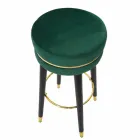 Taburete de bar redondo en madera y tela de diseño moderno - Rupert Viadurini