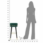 Taburete de bar redondo en madera y tela de diseño moderno - Rupert Viadurini