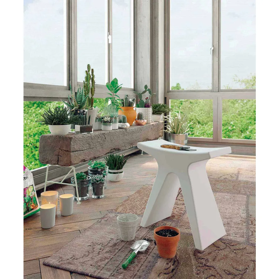 Taburete bajo de polipropileno para exterior fabricado en Italia - Prue Viadurini