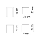 Taburete de exterior bajo cuadrado de acero Made in Italy - Azul Viadurini
