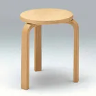 Taburete bajo apilable en madera de haya natural Made in Italy - Cassiopea Viadurini