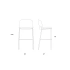 Taburete con base de metal y asiento de piel sintética Made in Italy - Ivy Viadurini