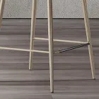 Taburete con patas de metal y asiento de tela monocasco Made in Italy - Hinata Viadurini