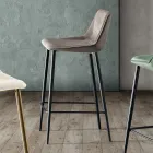 Taburete con patas de metal y asiento de tela monocasco Made in Italy - Hinata Viadurini