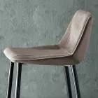 Taburete con patas de metal y asiento de tela monocasco Made in Italy - Hinata Viadurini