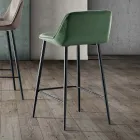 Taburete con patas de metal y asiento de tela monocasco Made in Italy - Hinata Viadurini