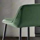 Taburete con patas de metal y asiento de tela monocasco Made in Italy - Hinata Viadurini