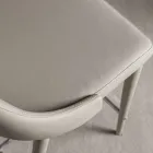 Taburete con Respaldo, Base de Metal de Diseño - Berenice Viadurini