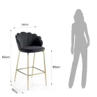 Taburete con Asiento Acolchado Revestido en Tela - Silicona Viadurini