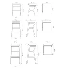 Taburete con estructura de madera maciza de haya Made in Italy - Ratisbona Viadurini