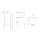 Taburete de cocina en madera de roble y metal Made in Italy 2 piezas - Saffia Viadurini