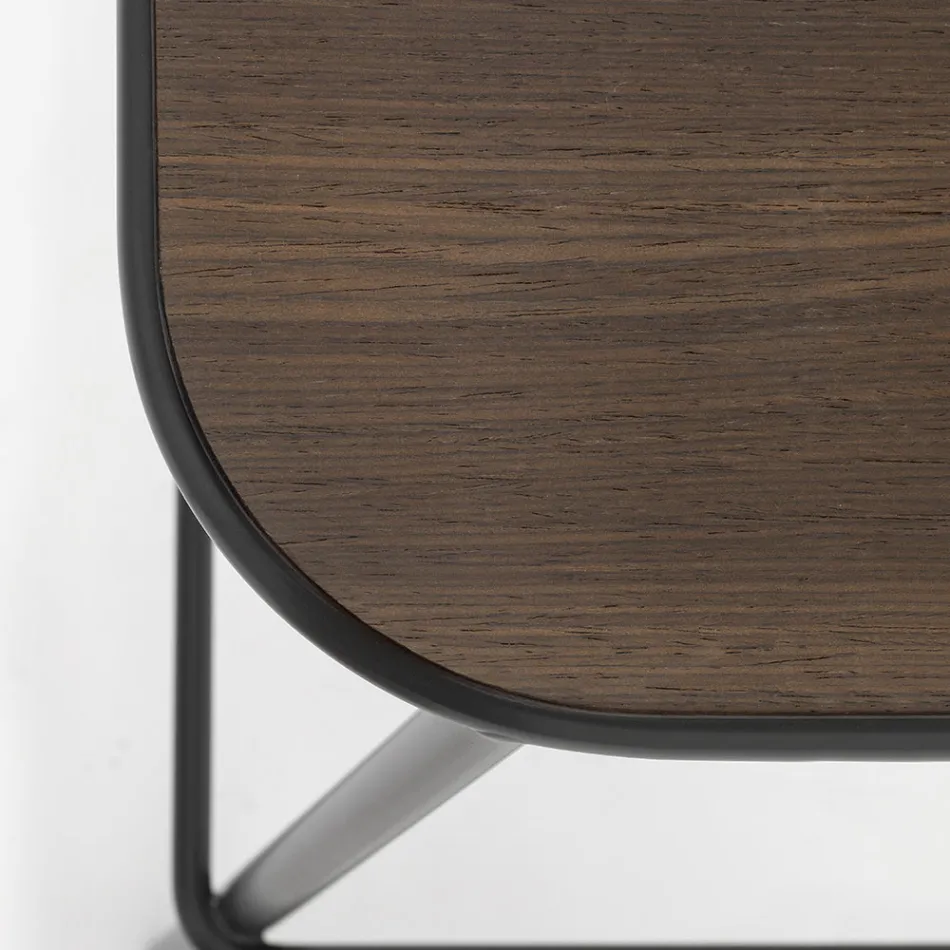 Taburete de cocina en madera de roble y metal Made in Italy 2 piezas - Saffia Viadurini