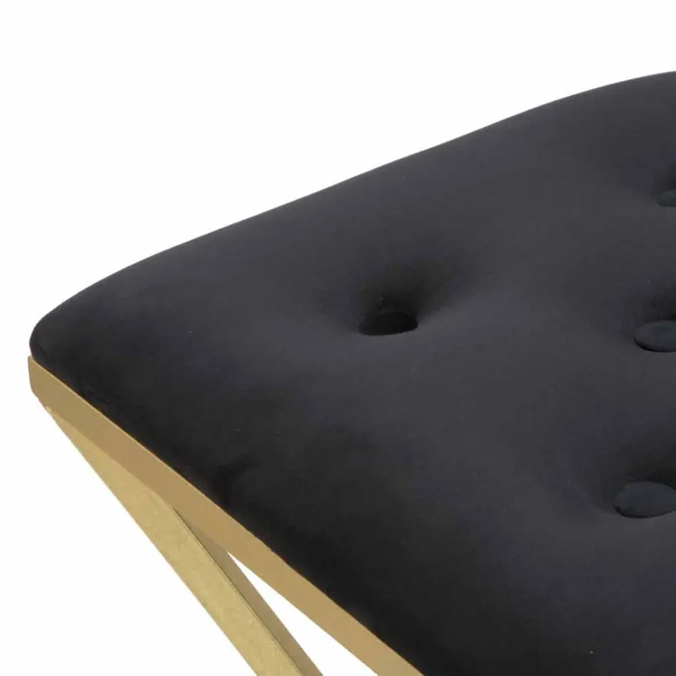 Taburete de bar alto cuadrado de diseño en hierro y tela - Sillie Viadurini