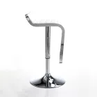 Taburete de bar en piel sintética y metal - Berchelio Viadurini