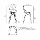 Taburete de cocina de diseño en madera y plástico en varios colores - Faz Wood by Vondom Viadurini