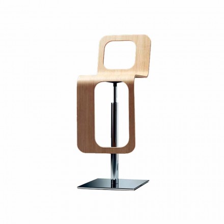 Taburete de cocina de diseño moderno en madera de roble y metal - Signorotto Viadurini
