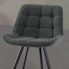 Taburete de Cocina Tapizado con Estructura Metálica 2 Piezas - Raggia Viadurini