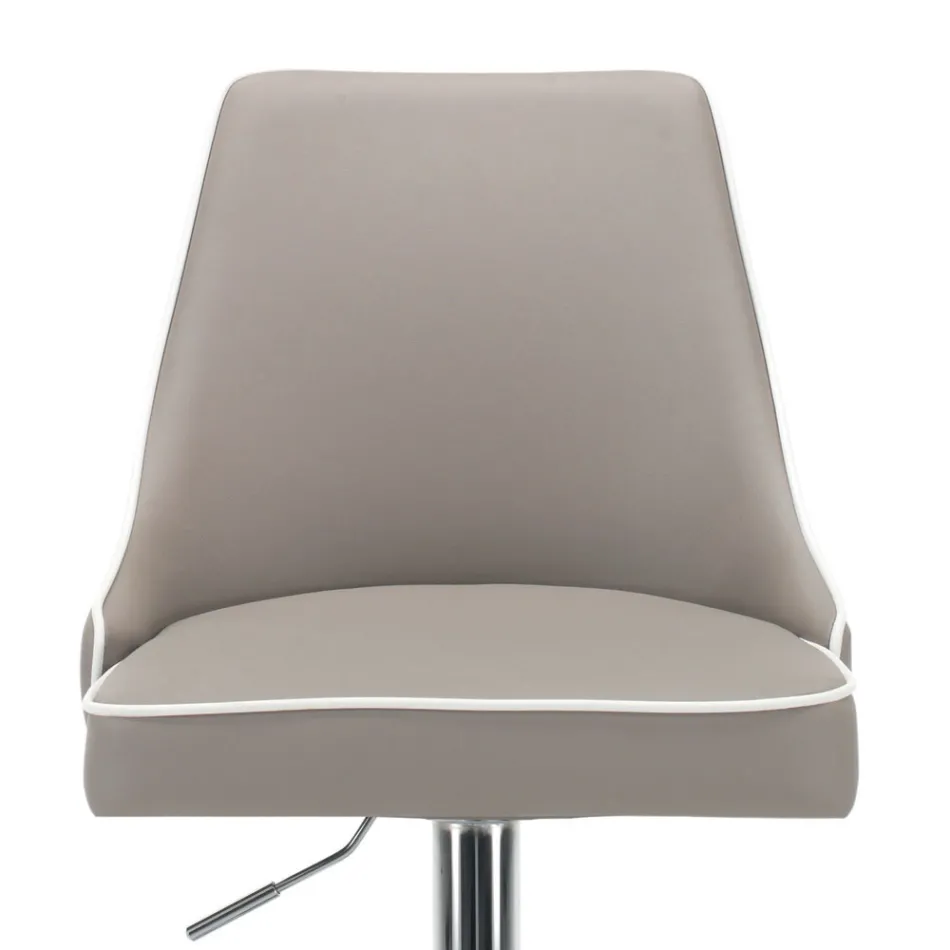 Taburete de cocina en ecopiel y acero cromado Made in Italy - Nirvana Viadurini