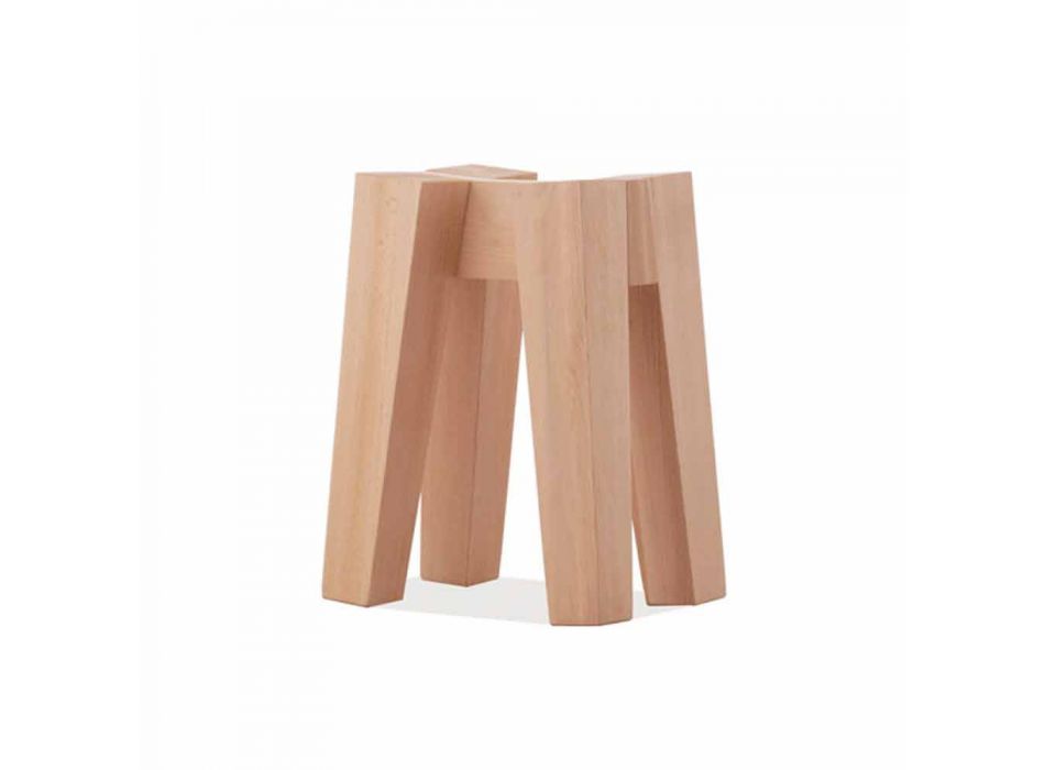 Taburete de cocina de madera maciza de haya de diseño alto o bajo - Cirico Viadurini