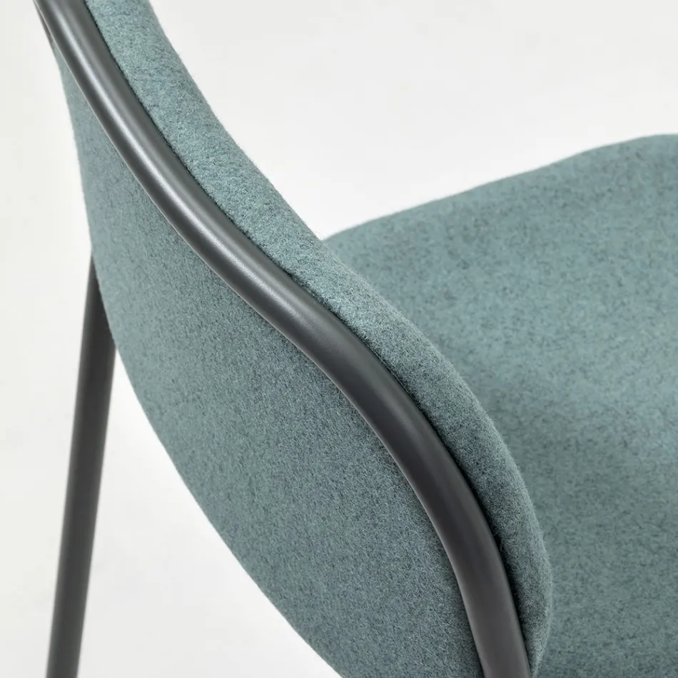 Taburete de Cocina en Tela y Metal Made in Italy 2 Piezas - Sangria Viadurini