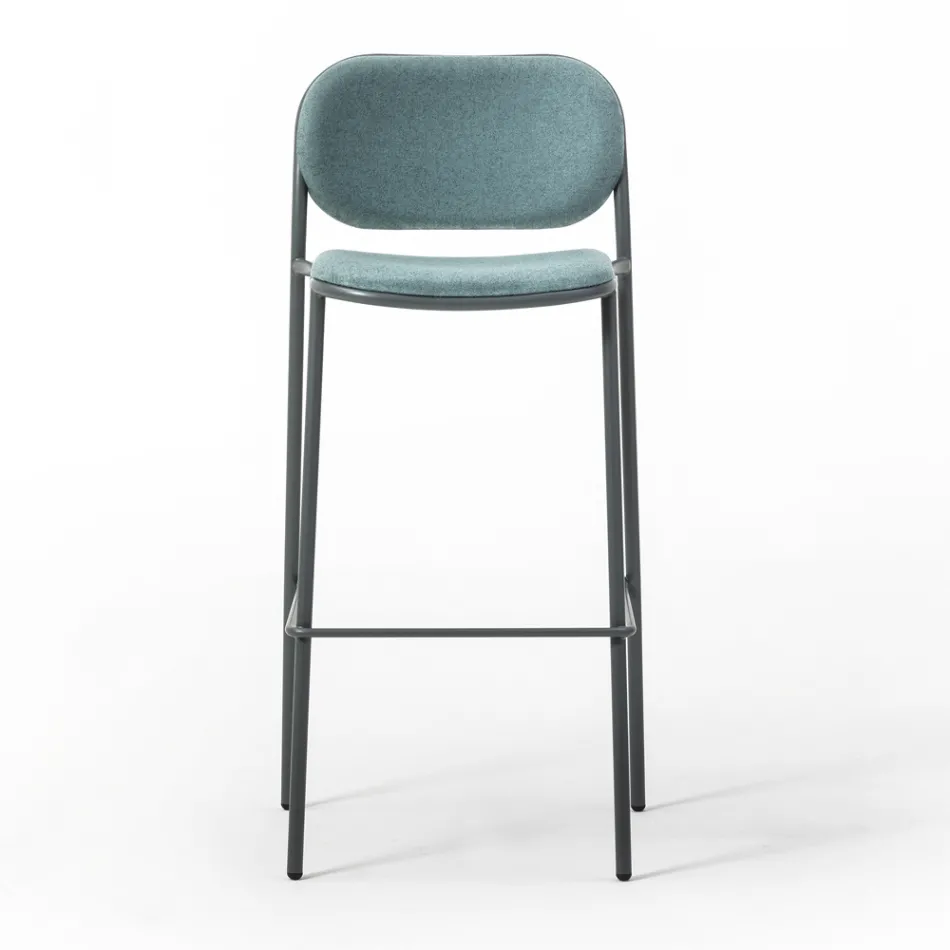 Taburete de Cocina en Tela y Metal Made in Italy 2 Piezas - Sangria Viadurini