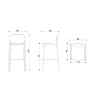 Taburete de Cocina en Tela y Metal Made in Italy 2 Piezas - Sangria Viadurini