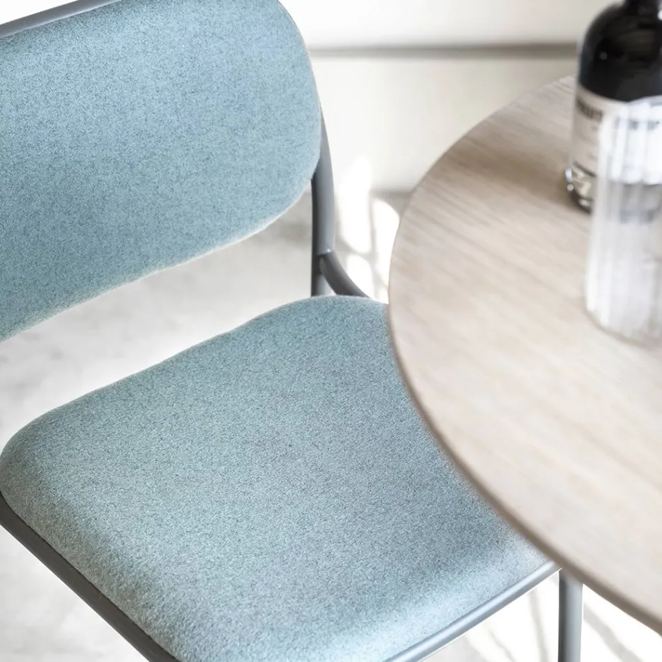 Taburete de Cocina en Tela y Metal Made in Italy 2 Piezas - Sangria Viadurini