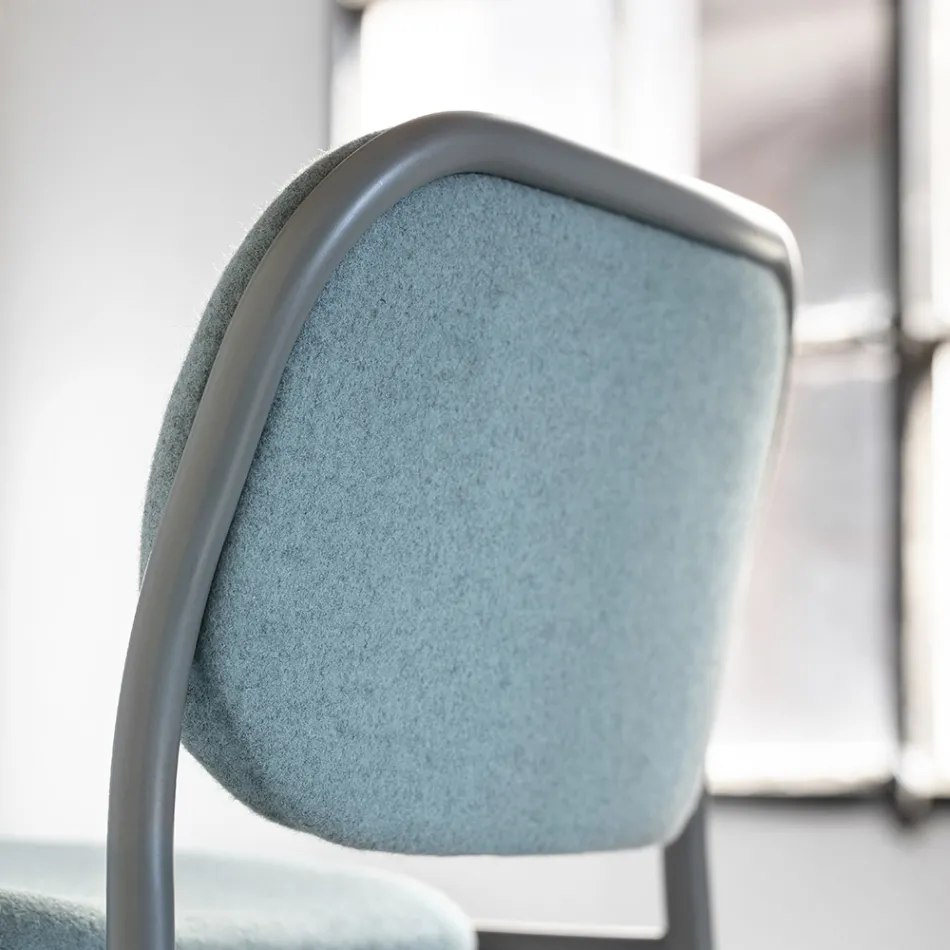 Taburete de Cocina en Tela y Metal Made in Italy 2 Piezas - Sangria Viadurini