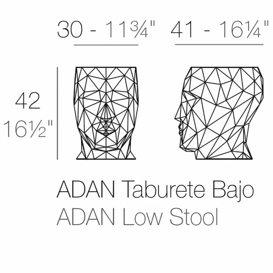 Taburete para exterior con forma de cara en un diseño moderno de Adan by Vondom Viadurini