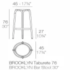 Taburete de exterior Brooklyn by Vondom en polipropileno, H 76 cm Viadurini