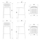 Taburete de exterior apilable de metal Made in Italy 2 piezas - Synergy Viadurini