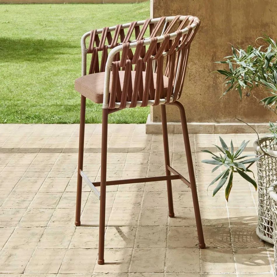 Taburete de exterior en aluminio Made in Italy - Emmacross by Varaschin Viadurini