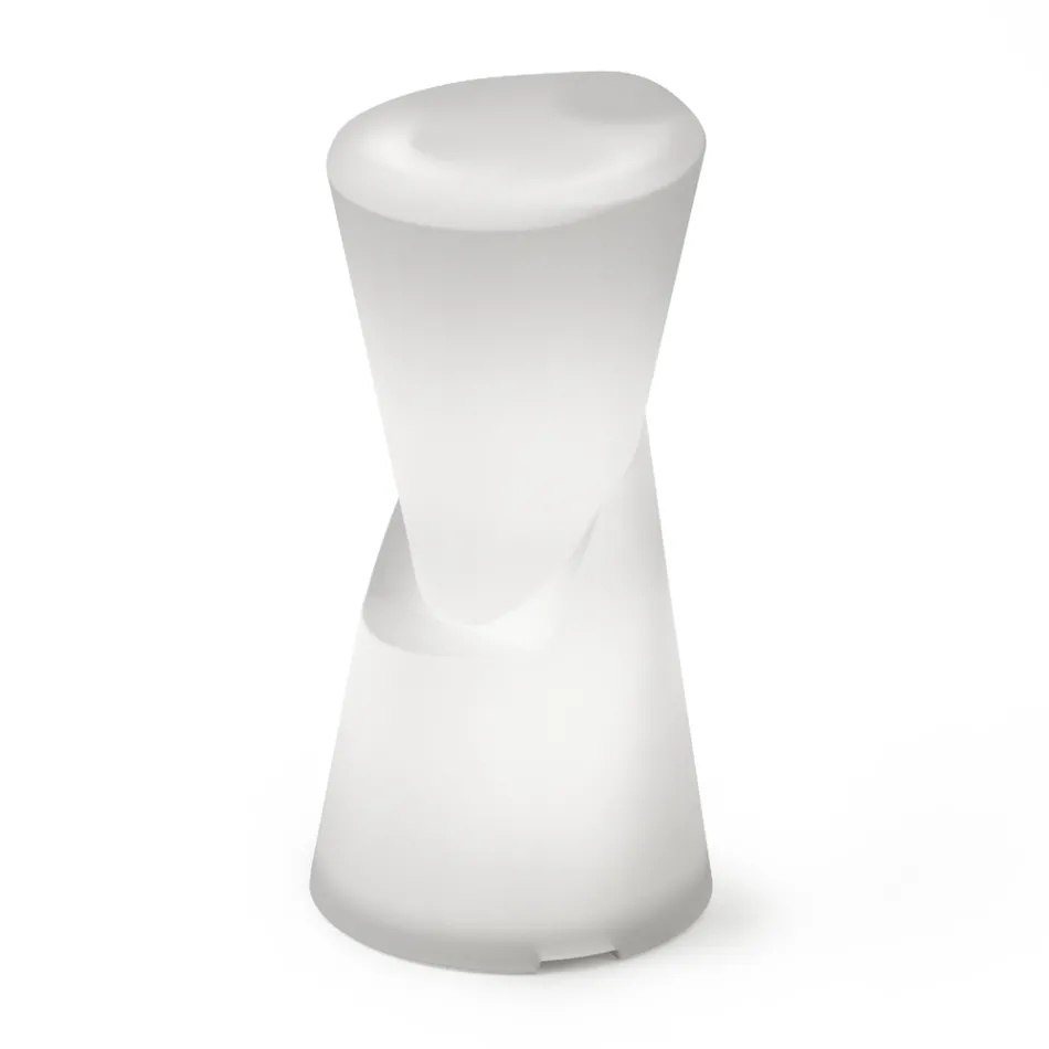 Taburete de exterior luminoso en polietileno blanco Made in Italy - Fresa Viadurini