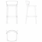 Taburete exterior moderno H 95cm de Vondom, en polipropileno. Viadurini